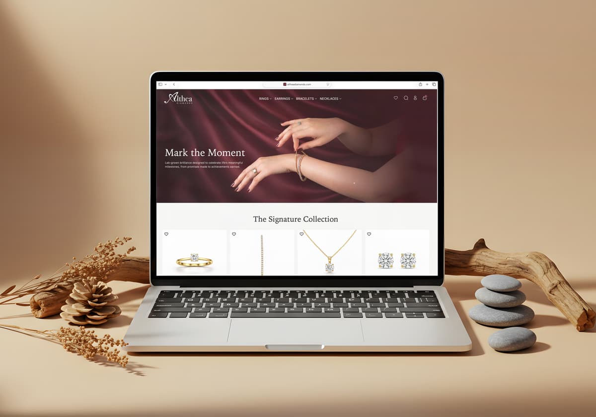 Althea Diamonds — brand identity and Shopify storefront