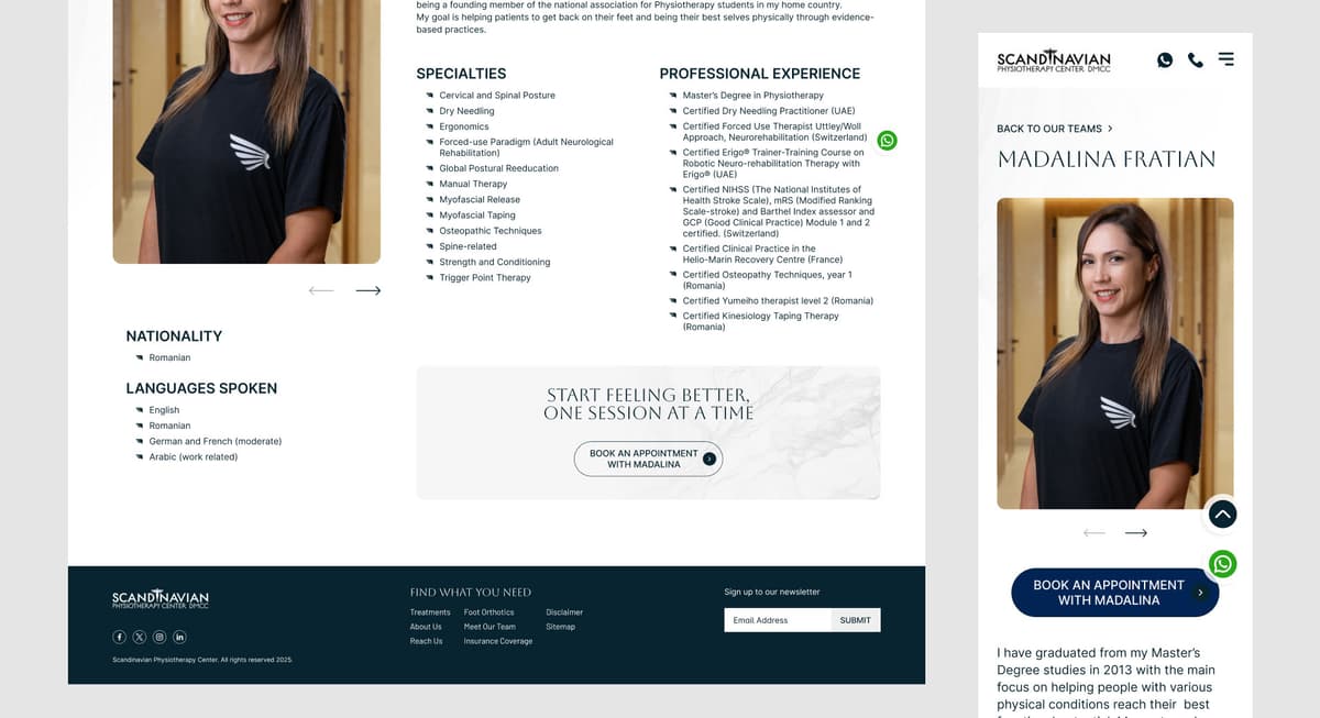 Scandinavian Physiotherapy Center — Performance & Frontend Engineering